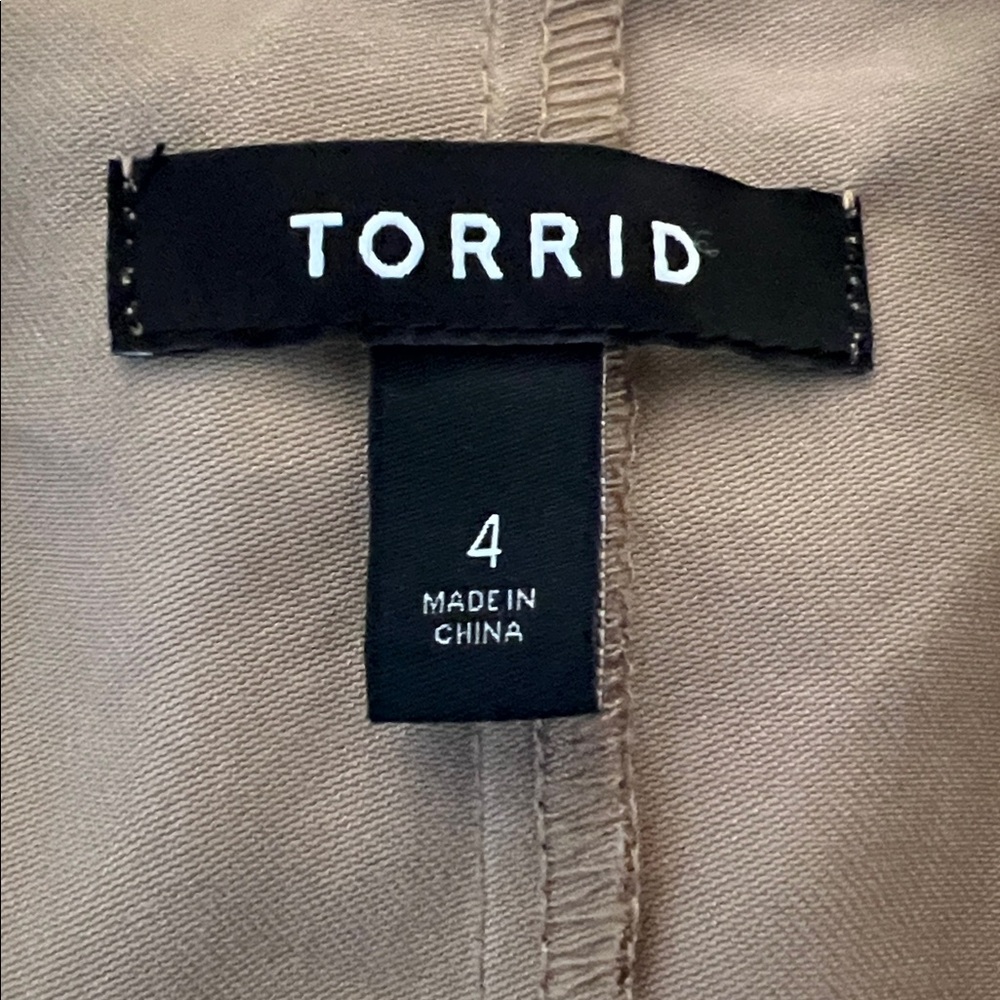 Torrid Taupe Drape Front Utility Jacket Size 4 (4X) - Picture 6 of 7